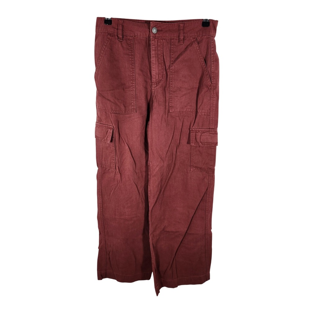 indigo Rising Juniors Rust Maroon Wide Leg Cargo Pants‎ Size 7 / 28
